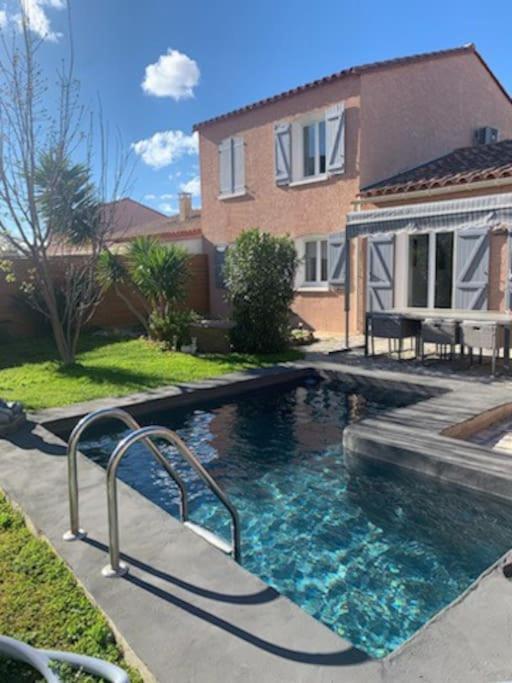 Charmante Villa Equipee, Piscine Le Soler Exterior photo